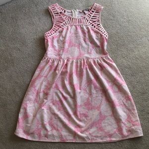 Pink and White Mini Dress